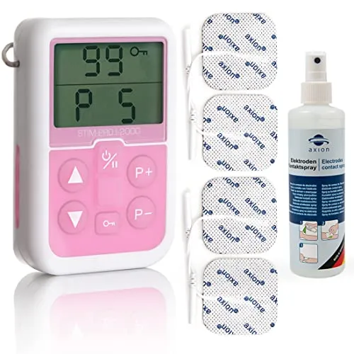EMS Beckenbodentrainer mit 4x Elektroden & Kontaktspray - Beckenbodenmuskeltrainer zur effektiven Behandlung von Inkontinenz und Rückbildung. Komplettpaket mit 4 Elektroden und Kontaktspray für optimale Elektrostimulation.