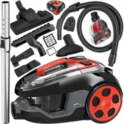 Lehmann Typhoon 4000W Zyklon Turbo Bürste Staubsauger - Schwarz - Beutelloser Staubsauger mit 4000W Leistung und HEPA-Filter für allergikerfreundliches Saugen. Turbo-Bürste entfernt 80% mehr Schmutz für gründliche Reinigung auf Teppichen und Böden.