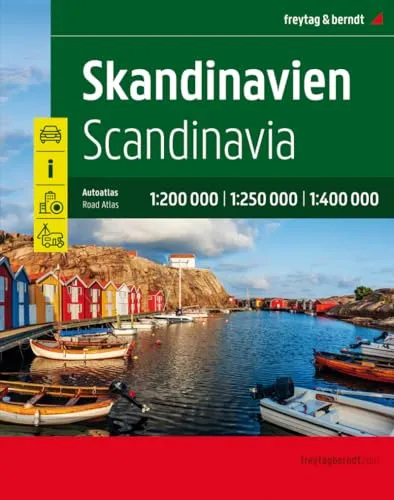 Skandinavien Autoatlas 1:200.000 - 1:400.000 - Praktischer Autoatlas mit Spiralbindung, ideal für Roadtrips in Skandinavien – inklusive Camping- und Stellplätzen sowie Freizeitinfos.