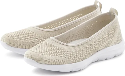 LASCANA Sneaker Ballerinas für Damen, Gr. 42, Beige - Halbschuhe: Ultraleichter, veganer Slipper von LASCANA, ideal zum Reinschlüpfen und perfekt für den sportlichen Freizeitlook.
