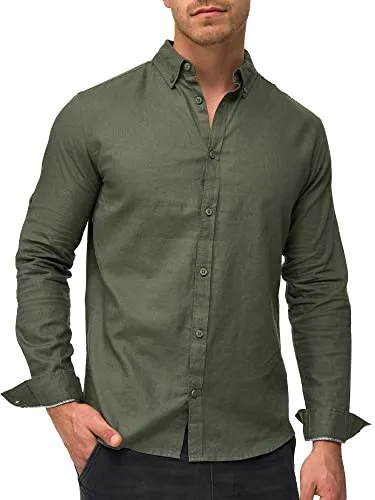 Indicode Herren Brayden Hemd gestreift mit Button-Down-Kragen - Herrenhemd in Regular Fit mit modernem Streifenmuster und hochwertigem Material, ideal für lässige und elegante Anlässe.