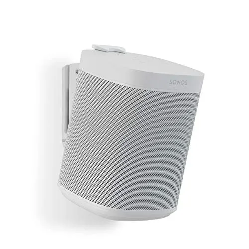 Flexson Wandhalterung für Sonos One, One SL und Play:1 - Weiß - TV-Wandhalterung mit cleverem Design für sichere Befestigung und unsichtbare Kabelführung. Ideal für flexible Montageoptionen, auch über Kopf, für optimalen Zugang zu Bedienelementen.