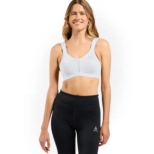 Odlo Women's Padded High B-cup Sports Bra - Weiß (10000) - Funktionsunterwäsche für Damen, atmungsaktiv mit besonders unterstützender Polsterung und optimalem Feuchtigkeitsmanagement für maximalen Tragekomfort beim Sport.