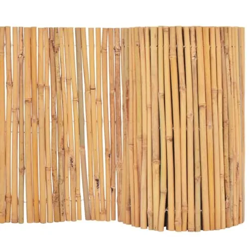 vidaXL Gartenzaun Beetumrandung Beeteinfassung Rasenkante Mähkante Bambuszaun Dekozaun Rasenbegrenzung Garten Bambus 500x50cm Natur
