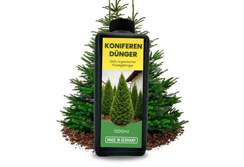 TronicXL Langzeitdünger 1L Langzeit Koniferendünger organisch Dünger Koniferen Flüssigdünger, Flüssigdünger, Douglasien Zedern Eibe, 1-St., Organischer 1 Liter, 1000ml Thujendünger Flüssig Fichten