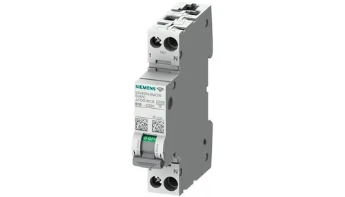 Siemens 5SV6016-6MC06 Brandschutzschalter mit Messfunktion - Brandschutzschalter (AFDD) mit integrierter Messfunktion und Kommunikation, ideal für sicheren Schutz bei AC 230V, 6kA und 6A.