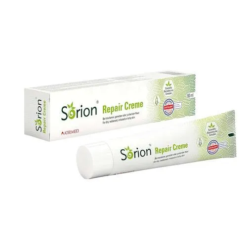 Sorion Repair Creme 50 g - Ayurvedische Creme für trockene & sensible Haut, ideal zur therapiebegleitenden Pflege bei Schuppenflechte und Neurodermitis, mit natürlichen Inhaltsstoffen wie Neem und Kurkuma für intensive Linderung.