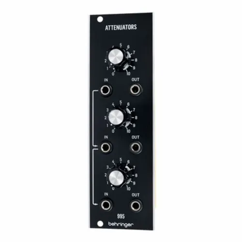 Behringer 995 ATTENUATORS - Legendäres analoges Attenuator-Modul - Mischpulte: Hochwertiges Eurorack-Modul mit drei unabhängigen Abschwächern für präzise Steuerung von Audio- und CV-Signalen.