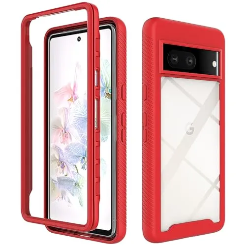 betterfon Handyhülle Kompatibel mit Google Pixel 7 Hülle | Schutzhülle für Pixel 7 Stoßfest Outdoor Cover 2 Teilig TPU Bumper Case mit Kanteschutz | Rot
