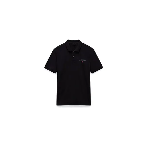 NAPAPIJRI Herren Elbas Ss 4 Polohemd - Hochwertiges Poloshirt in Schwarz, XXL - Poloshirts für Herren mit Glattstrickkragen, hohe Qualität und stilvolles Design für einen eleganten Look.