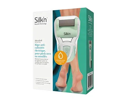 Silk'n Elektrischer Hornhautentferner MPW1PE1001 - MicroPedi Wet & Dry - Hornhautentferner für nasse und trockene Füße, wasserdicht und mit hochdrehenden Mikromineralrollen für schnelle Ergebnisse. Ideal für die Fußpflege zuhause.