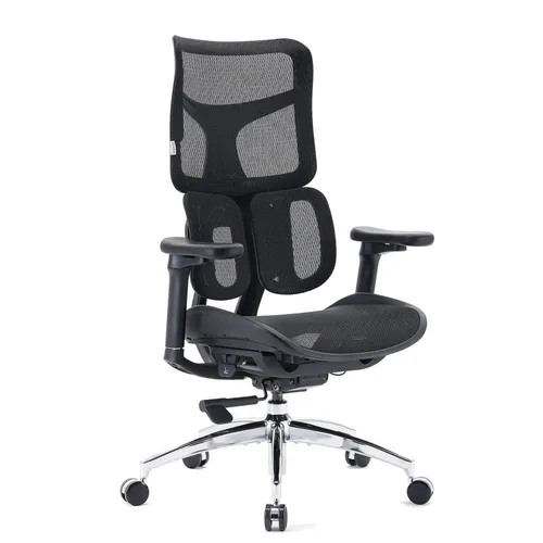 Sihoo Bürostuhl S100-M301 mit Netzstoff in Schwarz - Ergonomischer Drehstuhl mit verstellbarer Sitzhöhe und atmungsaktivem Netzstoff für optimalen Komfort im Büro. Belastbar bis 120 kg.