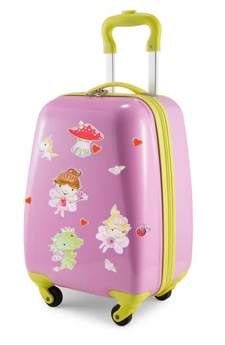 Hauptstadtkoffer Handgepäckkoffer für Kinder mit Feenaufklebern und 4 Rollen - Kompakter Kindertrolley (47 x 30 x 22 cm), leicht (1,6 kg) und kinderfreundlich. Inklusive selbstgestaltbaren Feenstickern für individuellen Style. Ideal als Bordgepäck für Flugreisen.