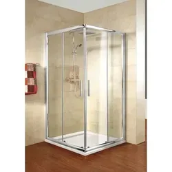 Eckeinstieg mit Schiebetür Schulte Kristall/Trend 100x100 cm - Eleganter Eckeinstieg mit Schiebetür aus Klarglas, ideal für platzsparende Duschen. Die Chromprofilierung sorgt für Stabilität und modernes Design. Mit 185 cm Höhe bietet er optimalen Spritzschutz und Komfort.