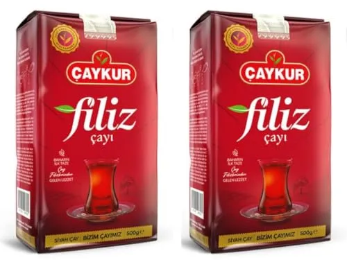 ÇAYKUR Filiz Schwarzer Tee, Erste Ernte mit Goldspitzen, Loser Premium-Tee 500g, 2er pack