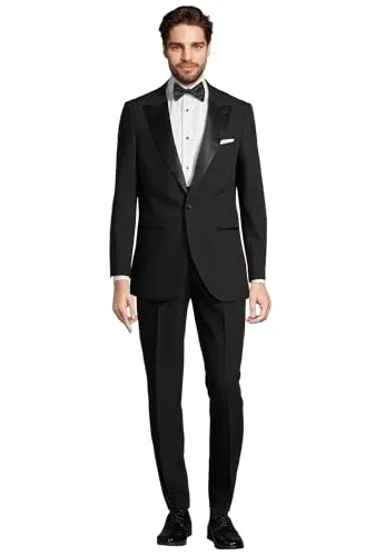 Steffen Klein Herren Premium Smoking Slim-Fit Anzug Set 5-teilig - Elegantes 5-teiliges Smoking-Set mit verstellbarer Weste, schmaler Hose und klassischem Sakko – ideal für Hochzeiten und besondere Anlässe.
