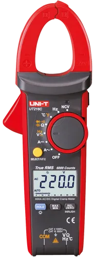 UNI-T UT216C 600A Digitale Zangenmessgeräte - Multimeter mit TRMS-Messfunktion und integrierter LED-Arbeitsleuchte für präzise Messungen, auch an dunklen Orten. Ideal für Elektriker und Technikbegeisterte.