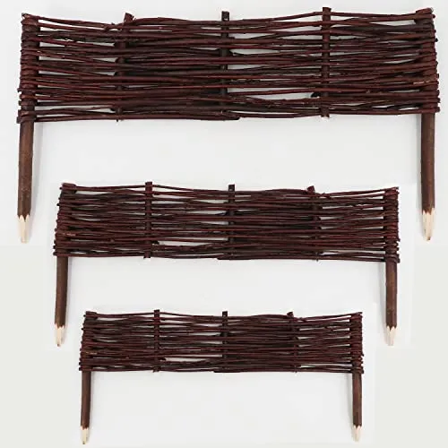 Beeteinfassungen aus Weide 20x100cm - Dekorative Beetbegrenzung für Garten - Robuster Weidenzaun für die einfache und schnelle Montage, ideal zur Eingrenzung von Beet- und Rasenflächen. Umweltschonend und langlebig - ein einzigartiges Naturprodukt für harmonische Gartengestaltung.