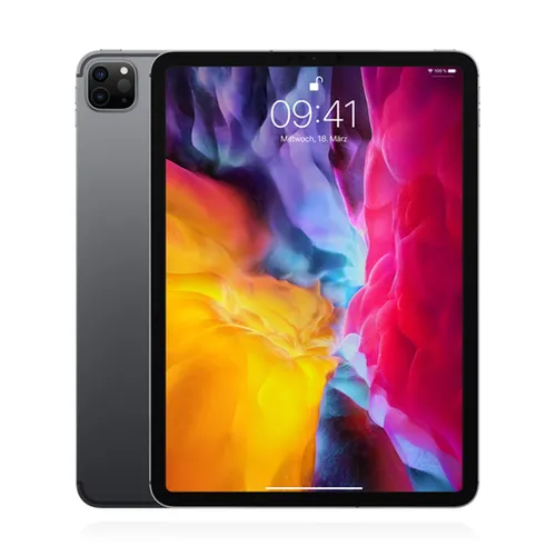 Apple iPad Pro 2. Gen 128GB - Wi-Fi + 4G, 11 Zoll - Space Grau - Tablet mit 11 Zoll Liquid Retina Display, 128 GB Speicher und langer Akkulaufzeit von 10 Std, ideal für kreative Anwendungen und mobiles Arbeiten.