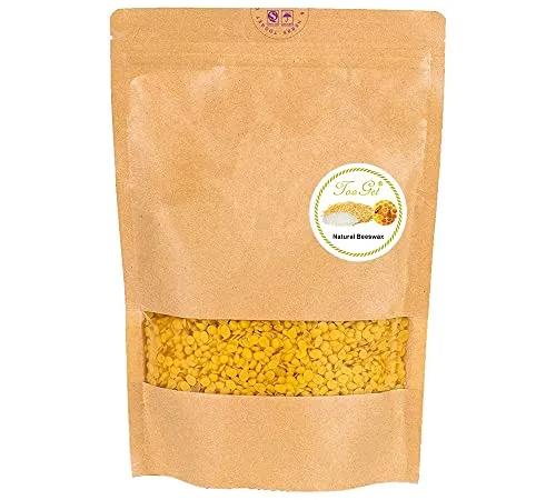 TooGet Reines Gelbes Bienenwachs, Natürliches Bienenwachs Pellets, Wachs Pastillen Premium Qualität, Kosmetische Qualität - 400g