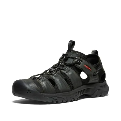 KEEN Unisex Kinder Targhee 3 Sandalen, Grey Black, 40.5 EU - Wanderschuhe mit All-TERRAIN Gummi-Außensohle für optimale Traktion und Unterstützung, ideal für aktive Kinder. Wasserabweisendes Material sorgt für Komfort bei jedem Wetter.