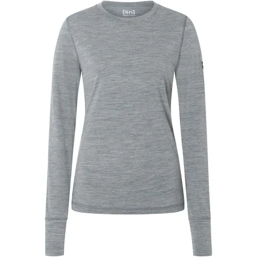 Super.Natural W TUNDRA175 LS Shirt cashmere grey melange XL - Das W TUNDRA175 LS Shirt von Super.Natural bietet optimalen Tragekomfort dank atmungsaktiver Merino-Faser. Ideal für Outdoor-Aktivitäten oder den Alltag, bleibt es frisch und angenehm zu tragen.