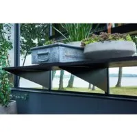 JULIANA Regalhalter 50 cm - 3 Stück, schwarz - Zubehör für Gartenhäuser: Robuste Aluminium Regalhalterung für Gewächshäuser, ideal zur optimalen Raumnutzung und stabilen Befestigung.