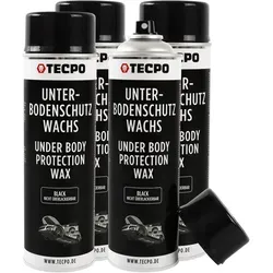 TECPO Unterbodenschutz überlackierbar schwarz, 500 ml (4x) - 4x TECPO Unterbodenschutz schwarz, 500 ml – Ideal für den zuverlässigen Schutz von Fahrzeugunterböden. Haftet stark, ist witterungsbeständig und schützt effektiv vor Rost und Korrosion.
