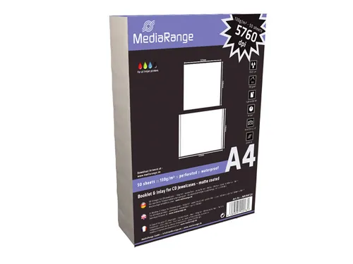 (2x 50) MediaRange CD Jewelcases Einleger Booklet & Inlay 100