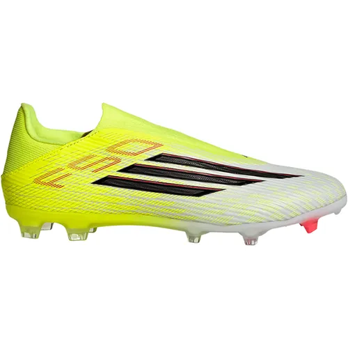 Adidas F50 LEAGUE LL FG/MG - Gelbe Fußballschuhe für Top-Leistung - Die schnürlosen F50 League Fußballschuhe bieten optimalen Grip und Komfort auf festem Boden. Mit innovativem Fiberskin-Obermaterial und Sprintframe Außensohle für maximale Agilität und Geschwindigkeit.