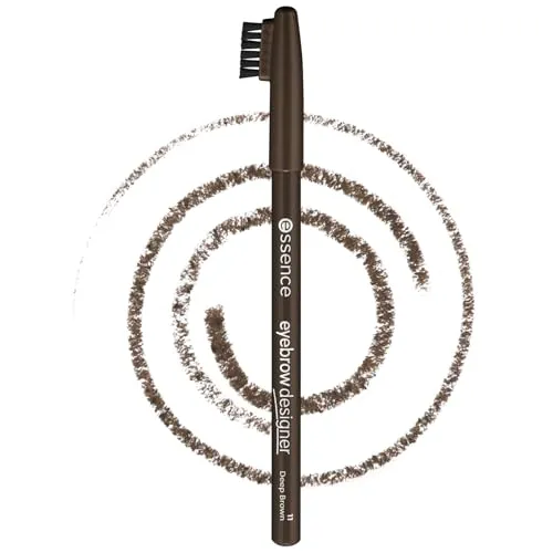 essence eyebrow DESIGNER 11 deep brown – Augenbrauenstift mit Bürstchen – Für gleichmäßiges & definiertes Brow-Styling – Vegane Kosmetik ohne Parfum