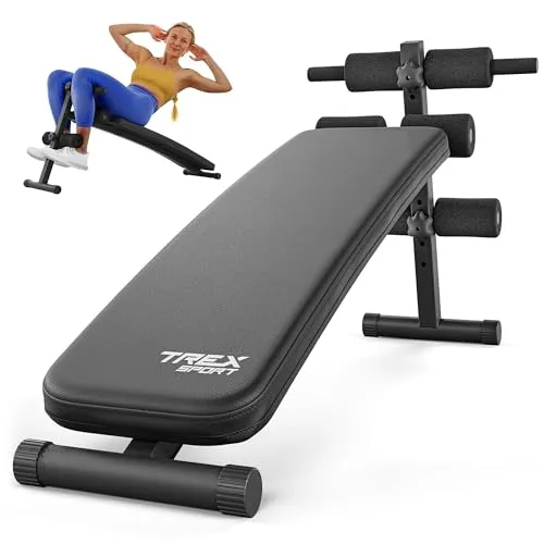 TREX SPORT Sit Up Bank klappbar TX-050B - Hantelbänke für effektives Bauch- und Rückentraining, klappbar für platzsparende Aufbewahrung und bis 110 kg belastbar, ideal für dein Home Gym.