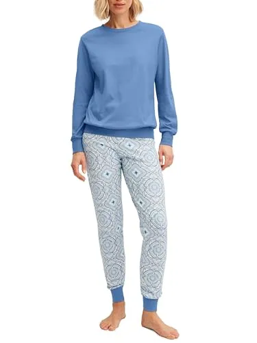CALIDA Cotton Stripes Damen Pyjama - Hochwertiger Pyjama aus 100% Baumwolle, bietet hohen Tragekomfort und natürliche Temperaturregulierung für einen erholsamen Schlaf.