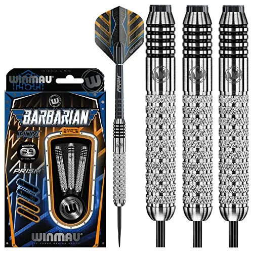 Winmau Barbarian 2302 Steeldart - 24g - Premium Pfeile aus Tungsten-Stahl, mit Winmau Prism Schaft und Alpha Flights für ein einfaches Wurfgefühl und optimale Leistung.