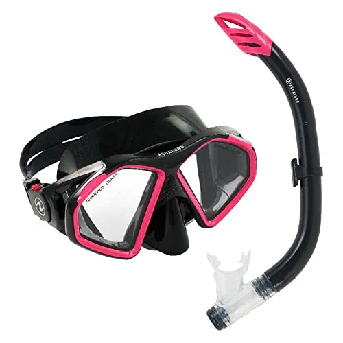 AQUALUNG Hawkeye Combo Black Pink L - Taucherbrille in stylischem Black Pink, Größe L, aus hochwertigem Silikon für optimalen Komfort und Sicht unter Wasser.