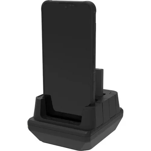 Samsung Galaxy XCover7 - 1-Slot Charger mit zusätzlichem Batteriefach - Schwarz - E-Scooter Zubehör, sicherer und platzsparender Ladevorgang für Ihr Galaxy XCover7, ideal für die schnelle Akkuwechsel während des Arbeitstags.
