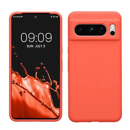 kwmobile Handyhülle für Google Pixel 8 Pro Hülle, für Pixel 8 Pro Case - Hülle Silikon - kabelloses Laden - Leuchtende Koralle