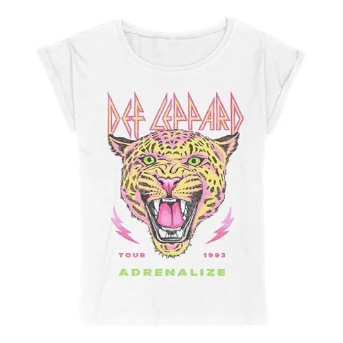 Def Leppard Adrenalize Tour 1993 Frauen T-Shirt weiß M 100% Baumwolle Band-Merch, Bands