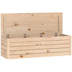 vidaXL Aufbewahrungsbox aus massivem Kiefernholz - Aufbewahrungsbox aus robustem Kiefernholz mit praktischem Deckel, ideal für Ordnung in deinem Zuhause und reichlich Stauraum für Kissen, Teppiche und mehr.