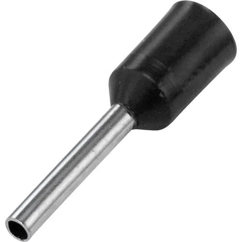 TRU COMPONENTS 1091287 Aderendhülse 1.5 mm² Teilisoliert Schwarz 100 St.