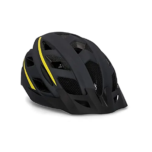 FISCHER Urban Montis Fahrradhelm für Erwachsene, Größe L/XL, schwarz-gelb - Sicher und komfortabel: Der FISCHER Urban Montis Helm bietet dank verstellbarem Innenring-System eine optimale Passform und hervorragende Belüftung durch 16 Lufteinlässe. Inklusive integrierter Rückleuchte für bessere Sichtbarkeit.