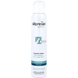 Allpresan Fußschaum diabetic INTENSIV + REPAIR - Spezialpflege für diabetische Fußhaut, fördert Heilung und schützt die Hautbarriere mit Urea und biomimetischen Lipiden. Ideal für sehr trockene bis rissige Haut.
