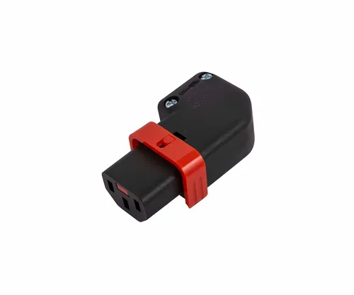 DINIC IEC-LOCK IEC60320-C13 Stecker rechts o. links gewinkelt, Verriegelung