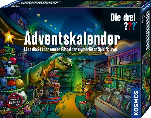 Kosmos - Die drei ??? Adventskalender - Spielzeug und Rätselspaß - Adventskalender mit Türchen voller Überraschungen, ideal für Fans der drei ??? und perfekt für die Vorweihnachtszeit.