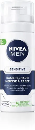 NIVEA MEN SENSITIVE Rasierschaum 50 ml - Hochwertiger Rasierschaum für empfindliche Haut, sorgt für eine sanfte Rasur und schützt vor Irritationen. Ideal für die tägliche Pflege.