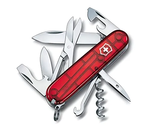Victorinox Schweizer Taschenmesser, Climber, Multitool, Swiss Army Knife mit 14 Funktionen, Klinge, Korkenzieher, Dosenöffner