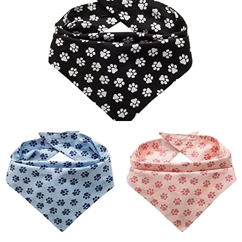 Hunde Bandana Kopftücher Hundehalstuch Dreieckstuch für Kleine, Mittelgroße und Große Hunde (Schwarz, S)