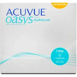 Acuvue Oasys 1-Day für Astigmatismus (90er Packung) - Die ACUVUE OASYS 1-Day für Astigmatismus bietet Ihnen stabile Sicht und hohen Tragekomfort. Ideal für den täglichen Gebrauch, auch bei trockeneren Augen.