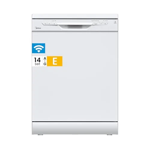 Midea SF 3.60NW PRO Geschirrspüler - 14 Maßgedecke, WLAN-fähig, flexibel mit 5 Reinigungsmodi und 47 dB, ideal für große Küchen und einfache Bedienung via Smartphone