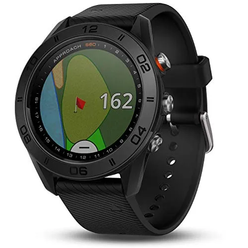 Garmin Approach S60 GPS-Golf-Uhr - GPS-Golf-Uhr mit Quick Fit 22 mm Armband, über 40.000 vorinstallierte Kurse und bis zu 10 Stunden Akkulaufzeit im Golfmodus – ideal für passionierte Golfer.